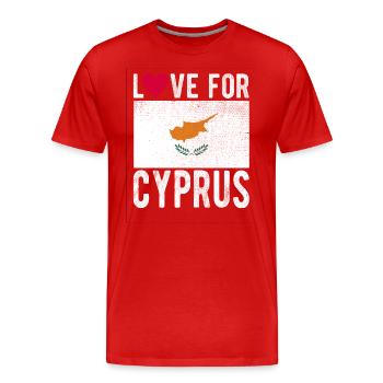 Zypern Souvenir - Männer Premium Bio T-Shirt - Rot - Vorne - Damien (186cm)