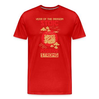 Dragon Chinese zodiac sign - Men's Premium Organic T-Shirt - red - Front - Damien (186cm)