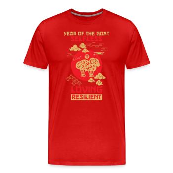 Ziege Chinesisches Tierkreiszeichen - Männer Premium Bio T-Shirt - Rot - Vorne - Damien (186cm)