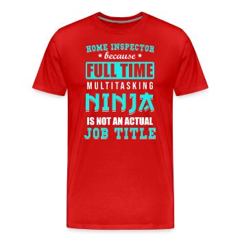 Inspecteur en bâtiment Spruch - T-shirt bio Premium Homme - rouge - Devant - Damien (186cm)