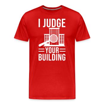 Cadeau de l’inspecteur en bâtiment - T-shirt bio Premium Homme - rouge - Devant - Damien (186cm)