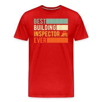 Cadeau de l’inspecteur en bâtiment - T-shirt bio Premium Homme - rouge - Devant - Damien (186cm)