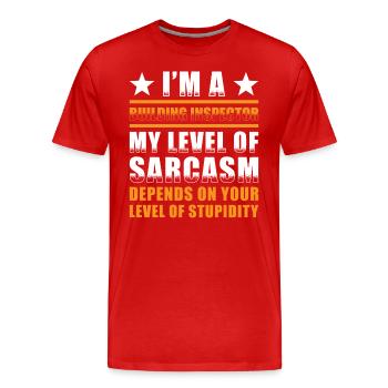 Inspecteur en bâtiment Spruch - T-shirt bio Premium Homme - rouge - Devant - Damien (186cm)
