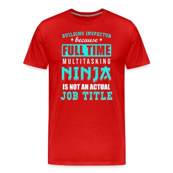 Inspecteur en bâtiment Spruch - T-shirt bio Premium Homme - rouge - Devant - Damien (186cm)