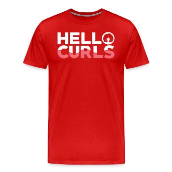 Je me fiche des cheveux bouclés - T-shirt bio Premium Homme - rouge - Devant - Damien (186cm)