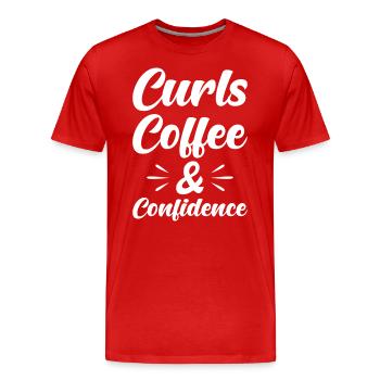Attirer le café et la confiance en soi - T-shirt bio Premium Homme - rouge - Devant - Damien (186cm)