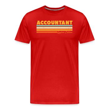 Buchhalter Retro Geschenk - Männer Premium Bio T-Shirt - Rot - Vorne - Damien (186cm)