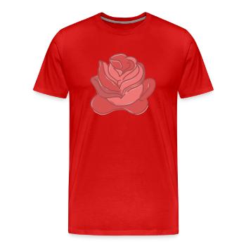 Rose Rouge Rose dessinée à la main - T-shirt bio Premium Homme - rouge - Devant - Damien (186cm)