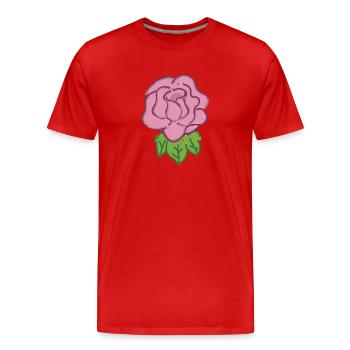 Rose Rouge Rose dessinée à la main - T-shirt bio Premium Homme - rouge - Devant - Damien (186cm)