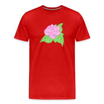 Rose Rouge Rose dessinée à la main - T-shirt bio Premium Homme - rouge - Devant - Damien (186cm)