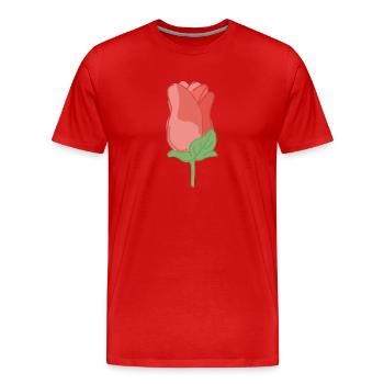 Rose Rouge Rose dessinée à la main - T-shirt bio Premium Homme - rouge - Devant - Damien (186cm)