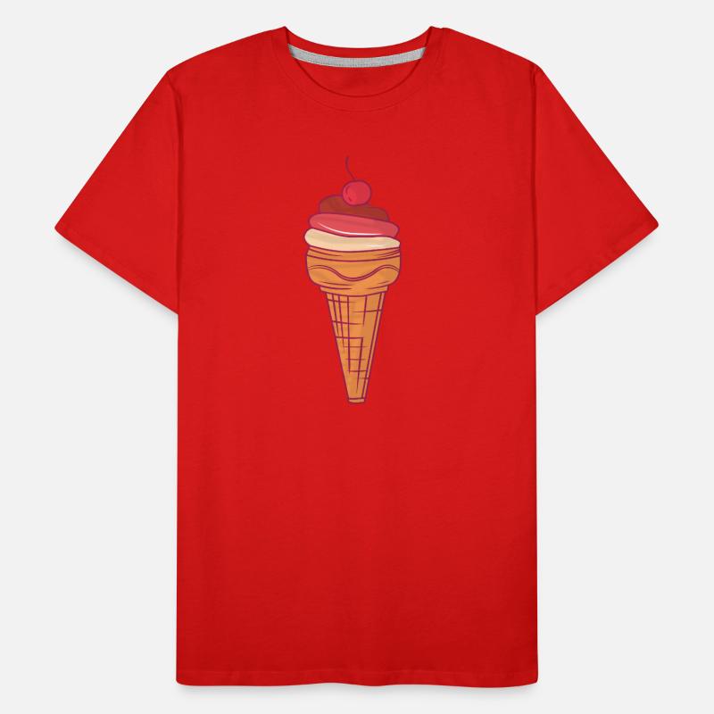 Glacée à la cerise dans une gaufre T-shirt bio Premium Homme