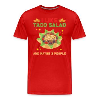 Salade de tacos - T-shirt bio Premium Homme - rouge - Devant - Damien (186cm)