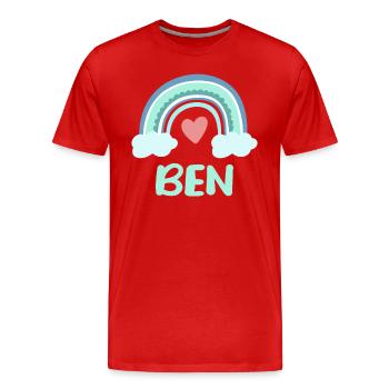 Ben Name Regenbogen Baby - Männer Premium Bio T-Shirt - Rot - Vorne - Damien (186cm)