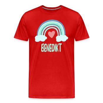 Benedict Name Rainbow Baby - T-shirt bio Premium Homme - rouge - Devant - Damien (186cm)
