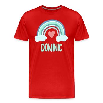 Dominic Name Rainbow Baby - Men's Premium Organic T-Shirt - red - Front - Damien (186cm)