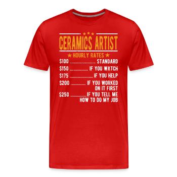 Céramistes Salaire horaire - T-shirt bio Premium Homme - rouge - Devant - Damien (186cm)