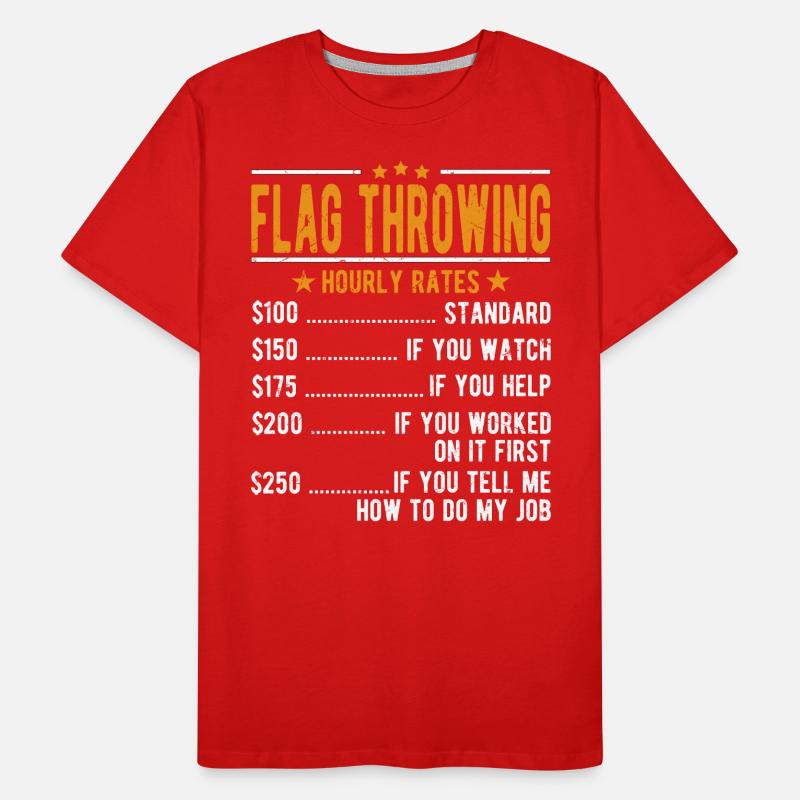Salaire horaire de lancer de drapeau T-shirt bio Premium Homme