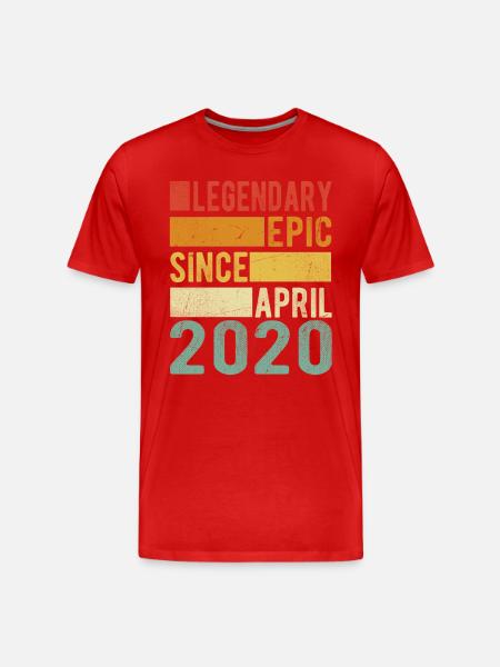 Birthday April 2020 Legendary epic - Men's Premium Organic T-Shirt - red