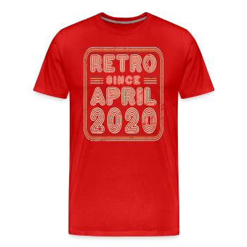 Birthday April 2020 Retro Gift - Men's Premium Organic T-Shirt - red - Front - Damien (186cm)
