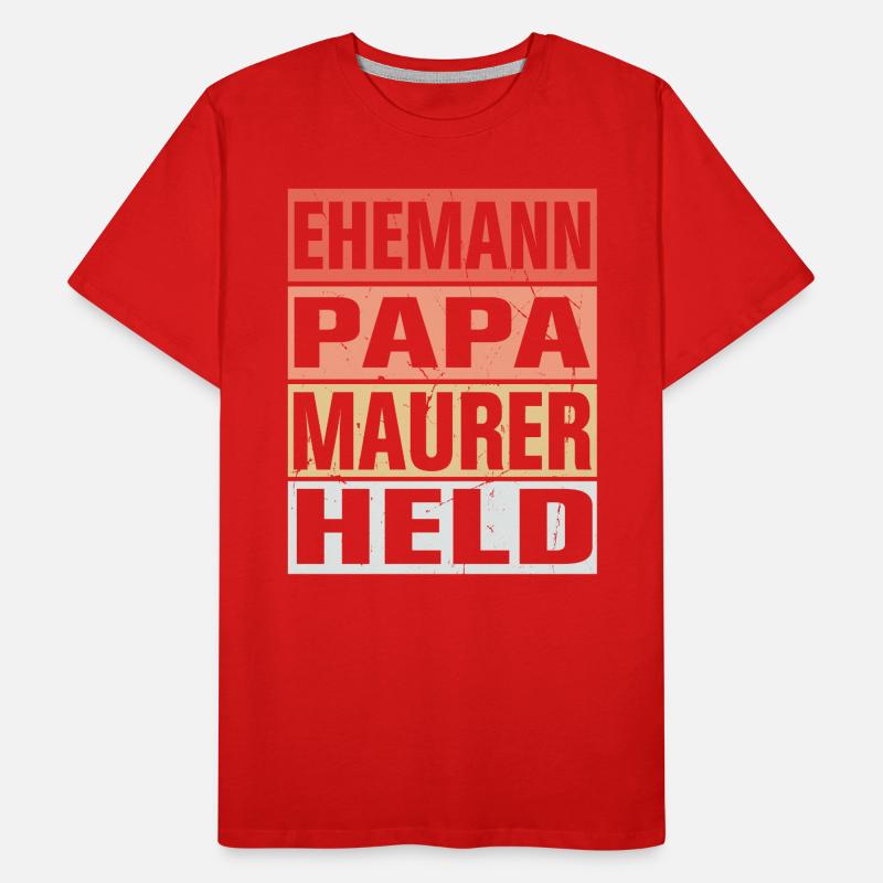 Maurer Vater Ehemann Held Männer Premium Bio T-Shirt