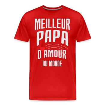 cadeau pour le meilleur Papa d'amour du monde - T-shirt bio Premium Homme - rouge - Devant - Damien (186cm)