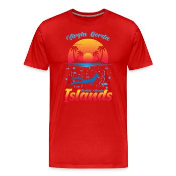 Vierge Souvenir des îles Vierges britanniques - T-shirt bio Premium Homme - rouge - Devant - Damien (186cm)