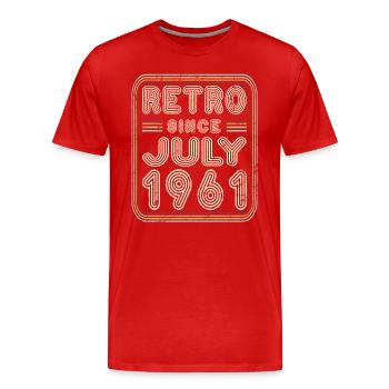 Anniversaire Juillet 1961 Cadeau rétro - T-shirt bio Premium Homme - rouge - Devant - Damien (186cm)