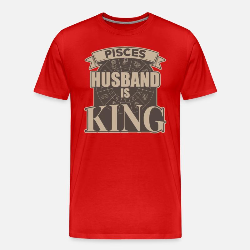 Fische Ehemann Ist König - Männer Premium Bio T-Shirt - Rot