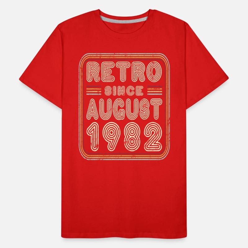 Geburtstag August 1982 Retro Geschenk Männer Premium Bio T-Shirt