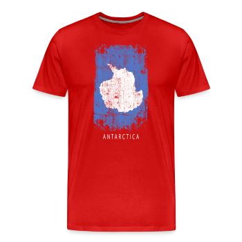 Souvenir avec le drapeau du pays de l’Antarctique - T-shirt bio Premium Homme - rouge - Devant - Damien (186cm)
