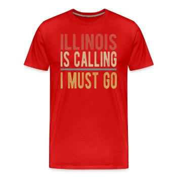 Illinois Ruft Ich Muss Gehen - Männer Premium Bio T-Shirt - Rot - Vorne - Damien (186cm)