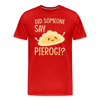 Boulettes de Pierogi kawaii pierogi - T-shirt bio Premium Homme - rouge - Devant - Damien (186cm)