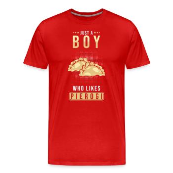Boulettes Pierogi - T-shirt bio Premium Homme - rouge - Devant - Damien (186cm)