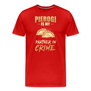 Boulettes Pierogi - T-shirt bio Premium Homme - rouge - Devant - Damien (186cm)