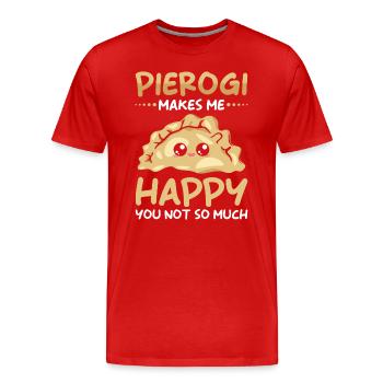 Boulettes Pierogi - T-shirt bio Premium Homme - rouge - Devant - Damien (186cm)