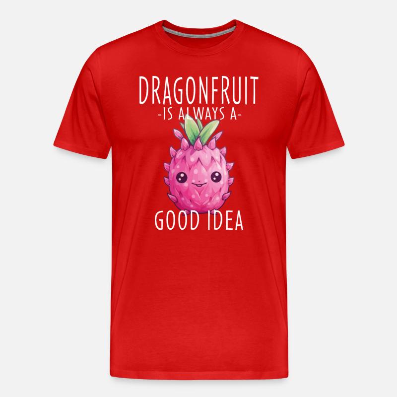 Dragonfruit Kawaii - Männer Premium Bio T-Shirt - Rot