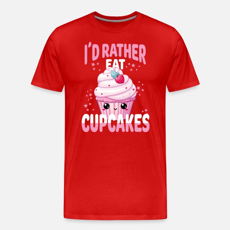 Cupcake Kawaii - Männer Premium Bio T-Shirt - Rot