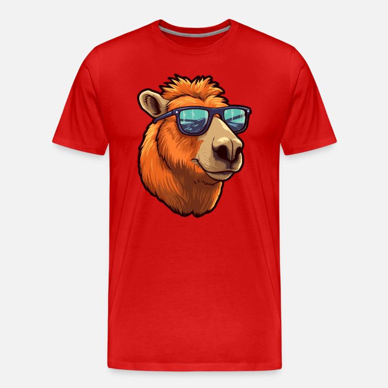 Capybara Sonnenbrille Cooles Capybara - Männer Premium Bio T-Shirt - Rot