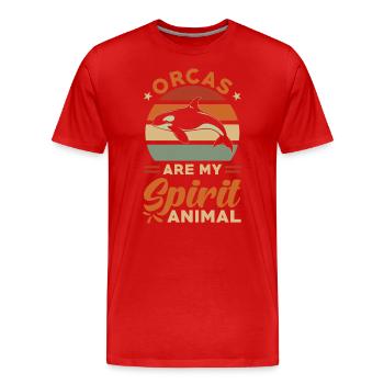 Les orques sont mon animal spirituel - T-shirt bio Premium Homme - rouge - Devant - Damien (186cm)