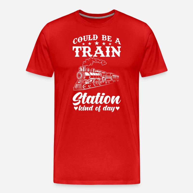 Zugreise Reise - Männer Premium Bio T-Shirt - Rot