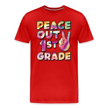 Peace Out 1. Klasse Letzter Schultag - Männer Premium Bio T-Shirt - Rot - Vorne - Damien (186cm)