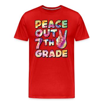 Peace Out 1. Klasse Letzter Schultag - Männer Premium Bio T-Shirt - Rot - Vorne - Damien (186cm)