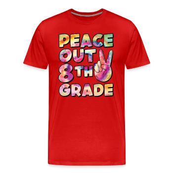Peace Out 1. Klasse Letzter Schultag - Männer Premium Bio T-Shirt - Rot - Vorne - Damien (186cm)
