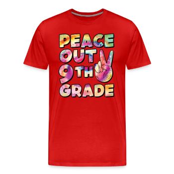 Peace Out 1. Klasse Letzter Schultag - Männer Premium Bio T-Shirt - Rot - Vorne - Damien (186cm)
