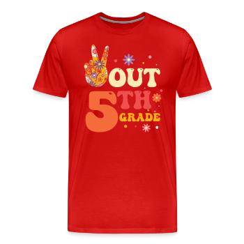 Peace Out 1. Klasse Letzter Schultag - Männer Premium Bio T-Shirt - Rot - Vorne - Damien (186cm)