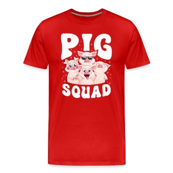 Pig Trupp - Männer Premium Bio T-Shirt - Rot - Vorne - Damien (186cm)