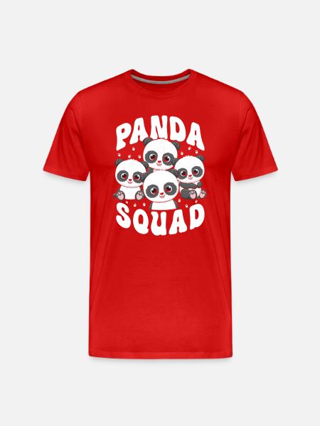 Panda Squad - Men's Premium Organic T-Shirt - red