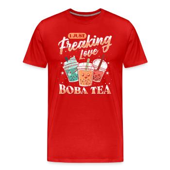 Boba Tea Design Bubbles Bubble Tea Kawaii Boba - T-shirt bio Premium Homme - rouge - Devant - Damien (186cm)