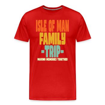 Vacances en famille à l’île de Man - T-shirt bio Premium Homme - rouge - Devant - Damien (186cm)